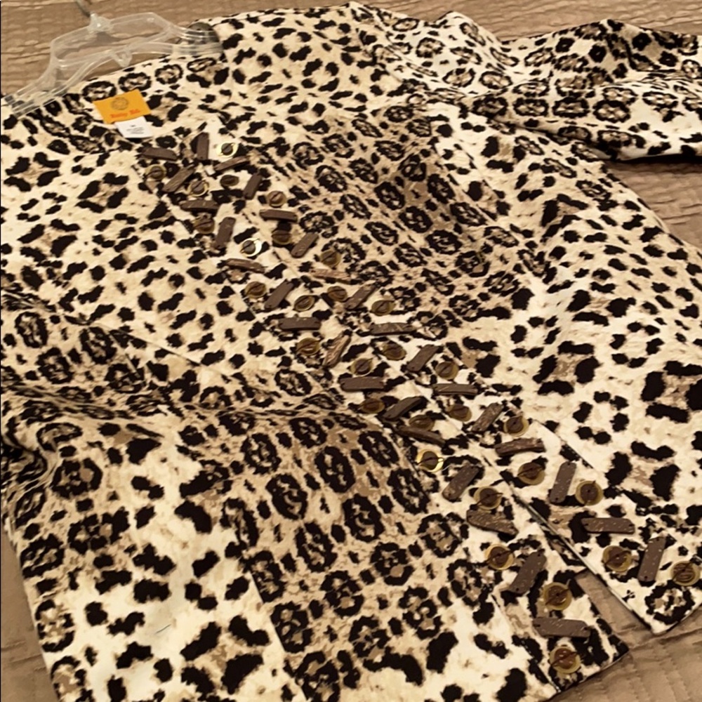 Ruby Rd. jacket, animal print, cotton blend, 14